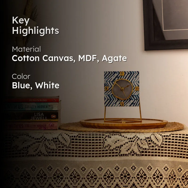 Azure Chevron MDF Clock - Square media 2