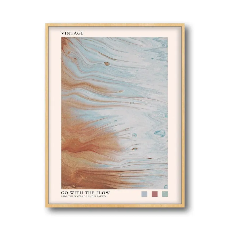Go with the Flow Archival Canvas Wall Art - Natural Brown Frame media 5