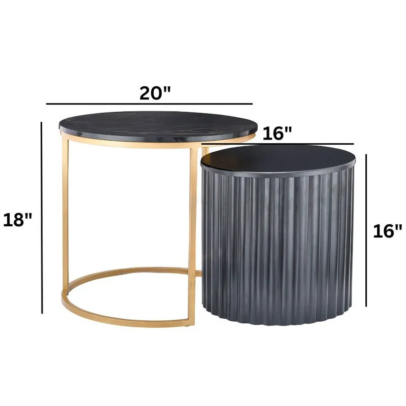 Elvora Center Table (Black & Gold) - Set Of Two media 7