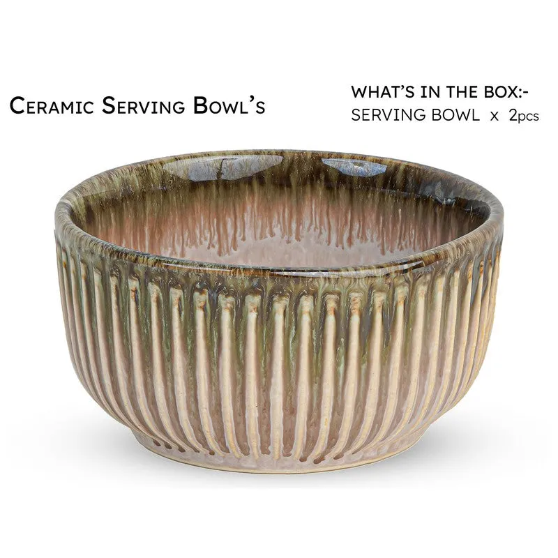 Mintora Pink Ceramic Serving Bowls - Set Of Two media 5
