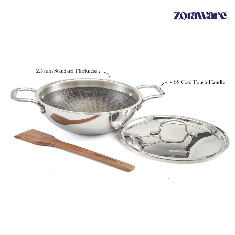 Zoraware Kadhai With Lid - 3600 mL/28 CM media 6