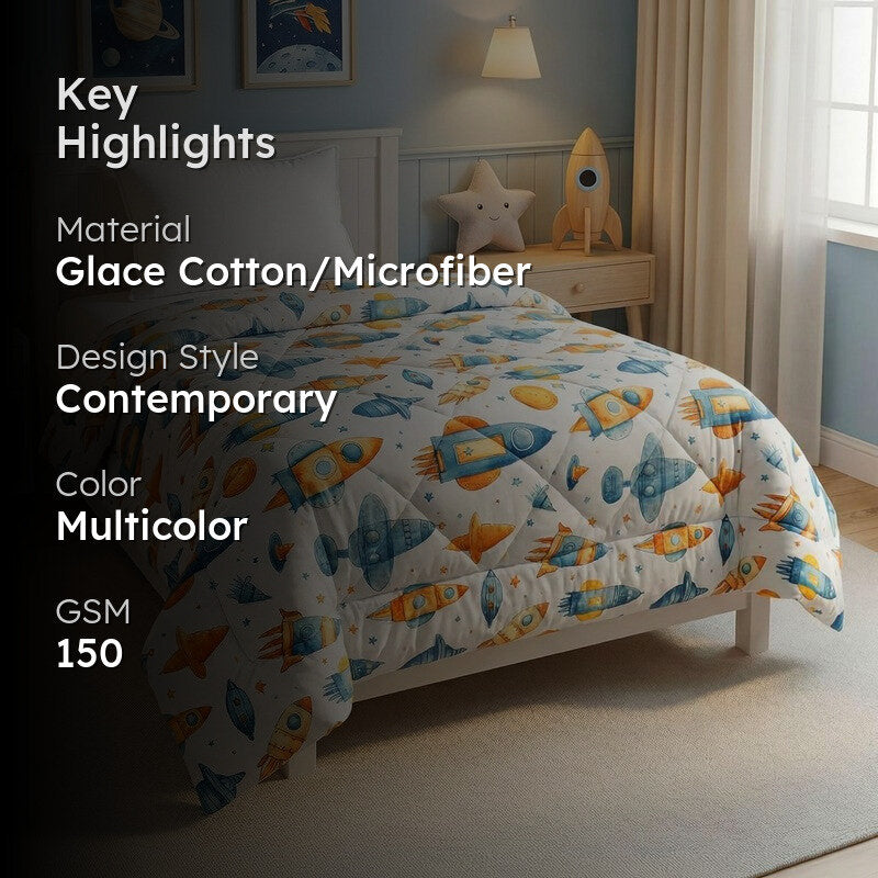 Rocket World Microfiber Kids Comforters - 150 GSM media 2