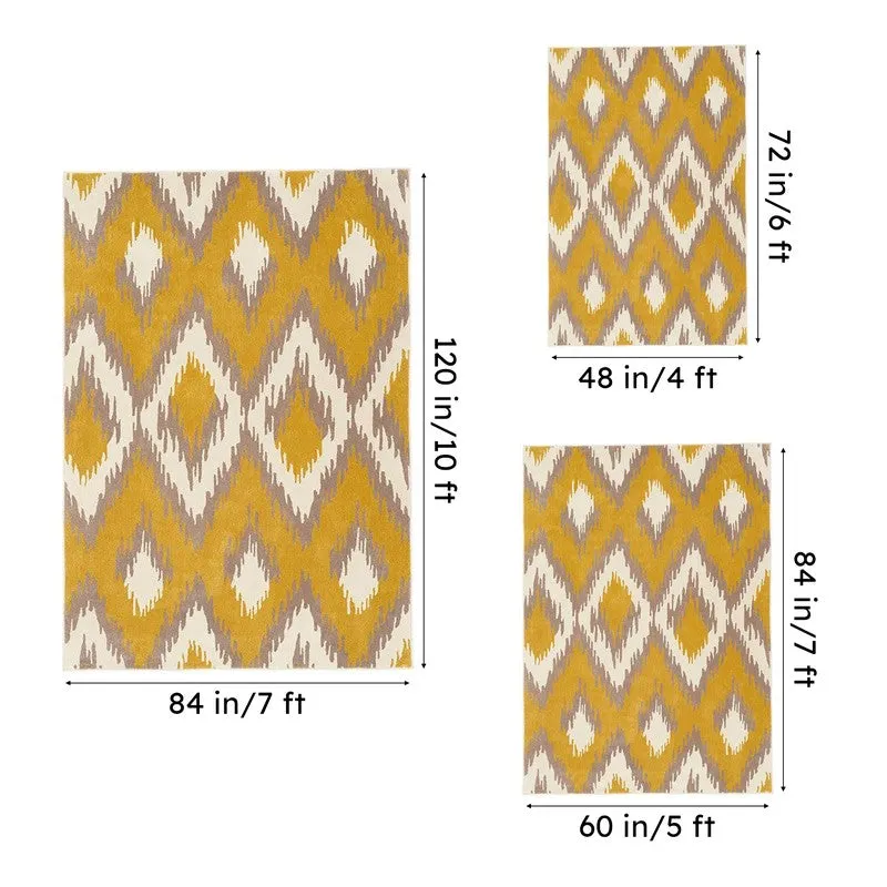Dwalin Hand Tufted Geometric Wool & Nylon Carpet - Yellow media 14