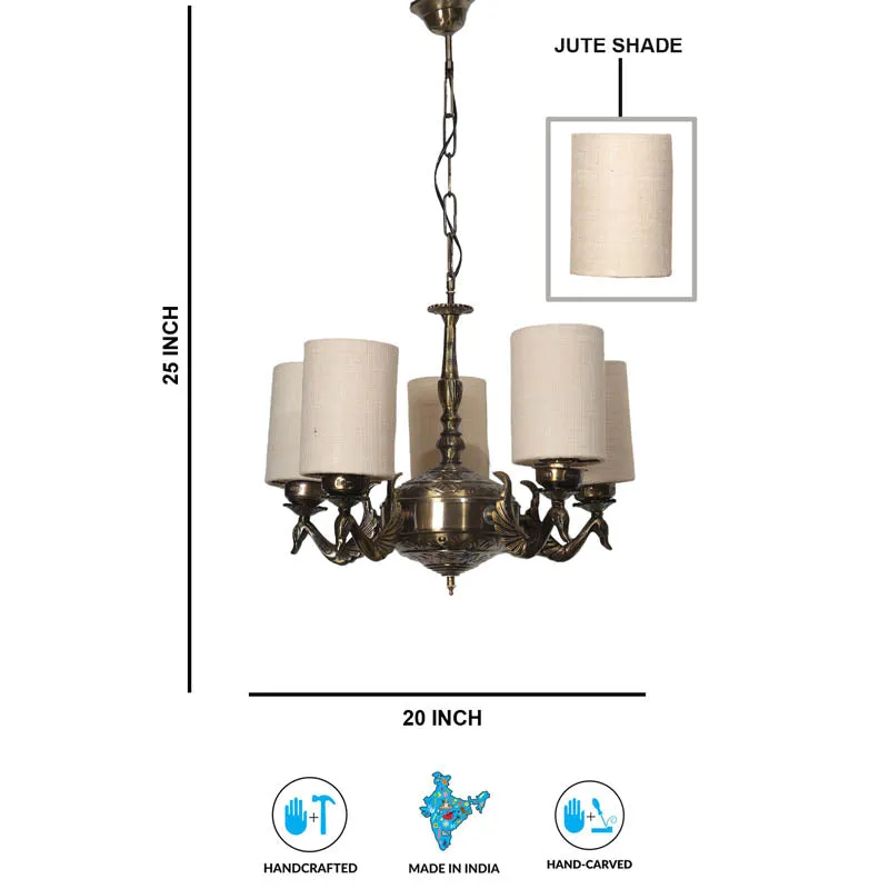 Yaguna Cylindrical Golden Antique Ceiling Lamp media 6