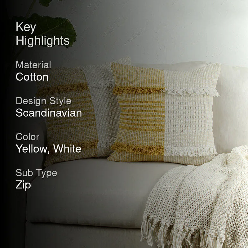 Vivenne Tufted Cushion Cover (Yellow) - Set Of Two media 2