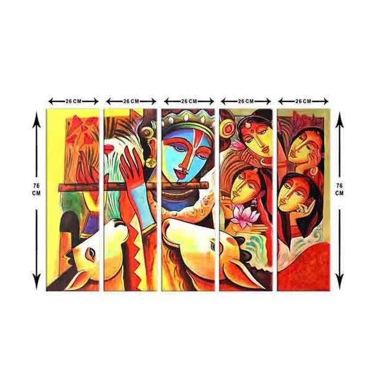 Krishna Murari Wall Art - Five Piece Set media 7