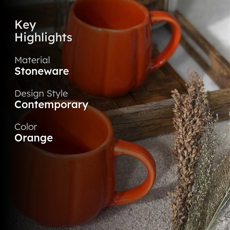Rustic Stoneware Coffee Mug (440 mL Each) - Set of Two media 2