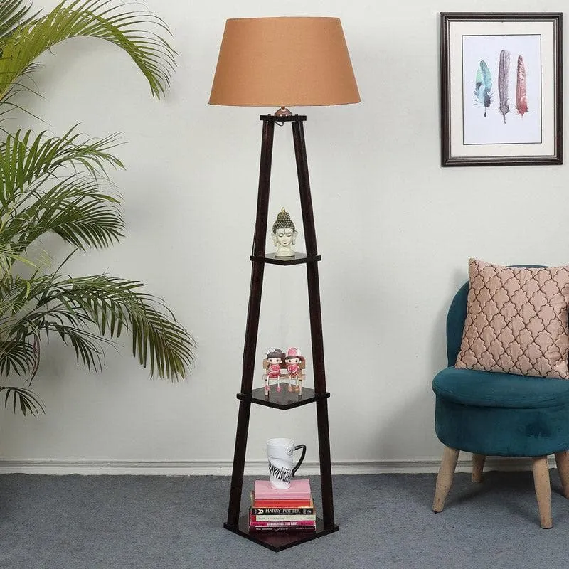 Camella Floor Lamp With Shelf - Brown media 3