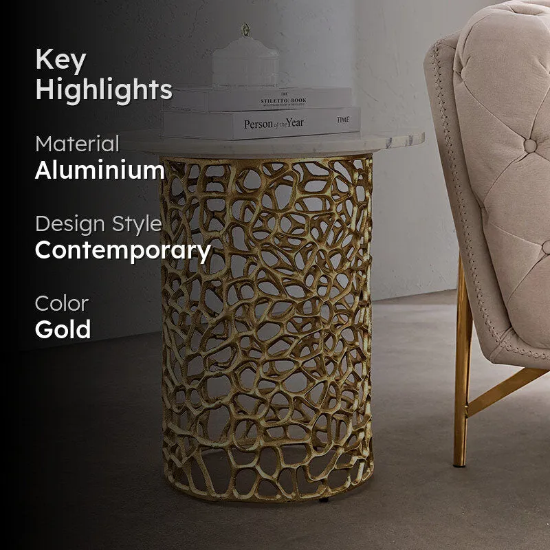 Intrica Tall Neo Aluminum Side Table - Gold media 2