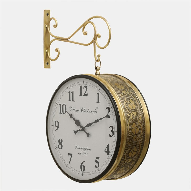 Railway Regency Double - Sided Vintage Wall Clock - Gold media 6