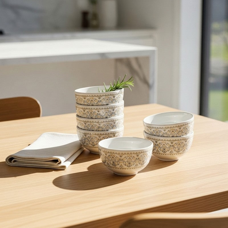 Manila Gold Melamine Snack Bowls (200 mL Each) - Set of Six - 200 mL