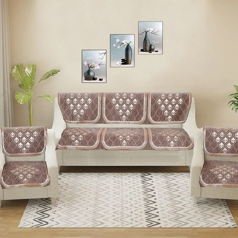 Nidha Cotton Sofa Cover - Brown media 1