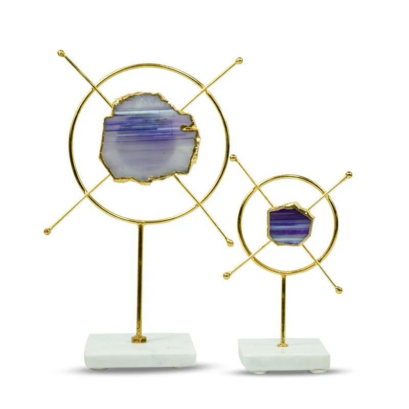 Auralith Ray Handcrafted Agate Showpiece - Set Of Two media 5