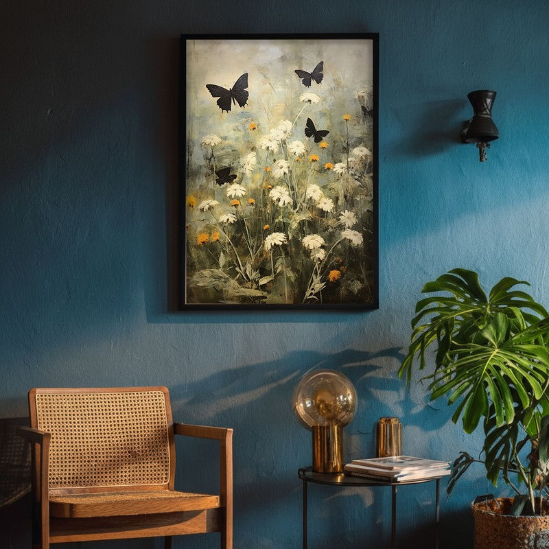 Black & White Butterfly Wall Art - Black Frame media 4