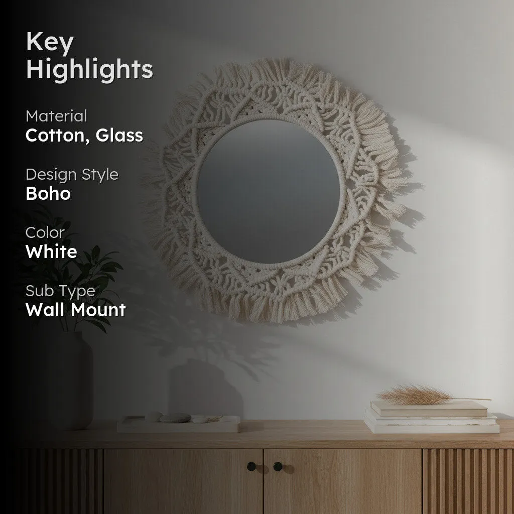 Vevian Macrame Wall Mirror media 2