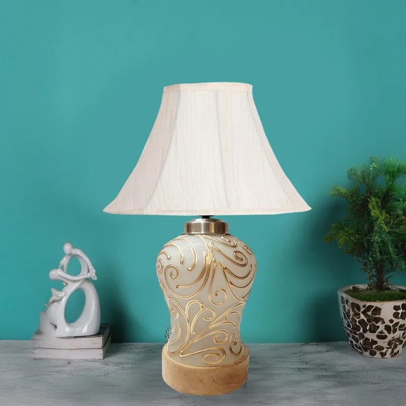 Lumithra Wooden Table Lamp - OffWhite media 3