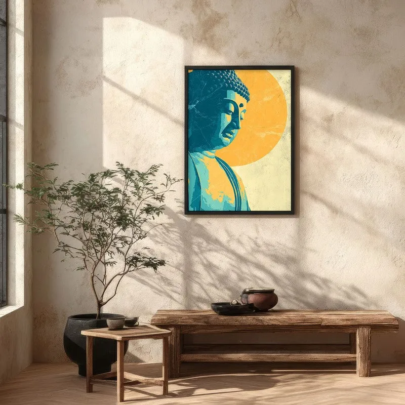 Peaceful Buddha In Meditative Calm I Archival Paper Wall Painting With Black Frame media 5