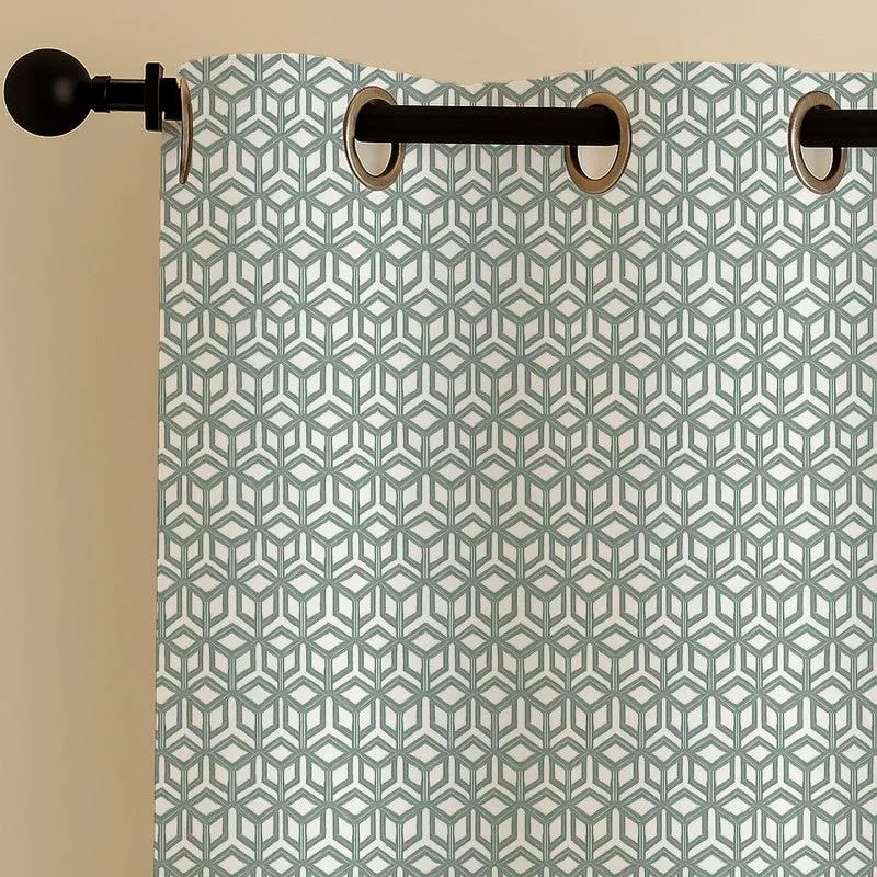Soft Angles Cotton Curtains - Set Of Two media 6