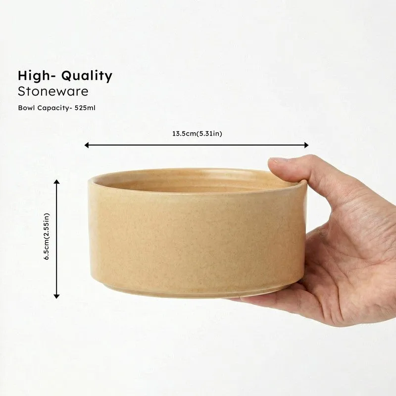 Whimsi Ceramic Soup Bowls (280 mL,Light Brown) - Set Of Two media 7