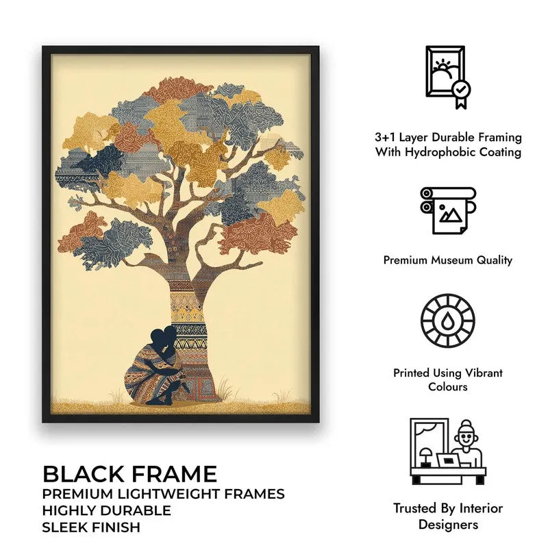 Kalpavriksha Canvas Wall Painting With Black Frame media 10
