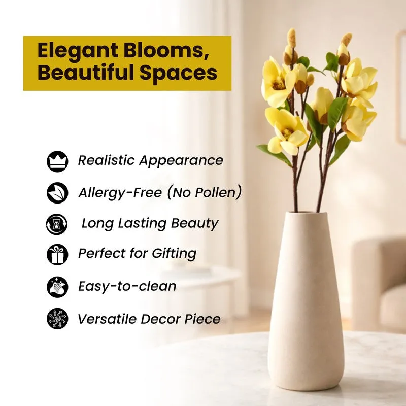 Blushora Plastic Artificial Flower (Yellow) - Set Of Two media 9