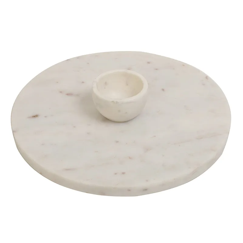Marvella Round Marble Serving Platter With Bowl (50 ML) - Two Piece Set media 5