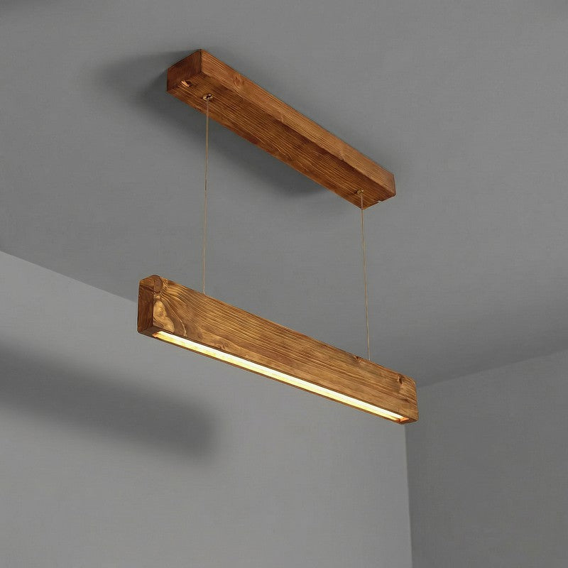 Ishtara Linear LED Wooden Ceiling Lamp - Brown media 6