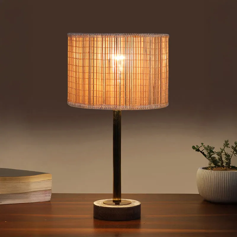 Bambou Rodin Wooden Table Lamp - Beige,Gold,White media 1