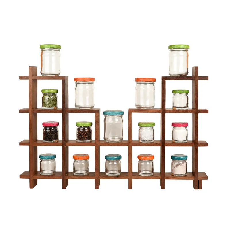 Shamamah Wall Shelf With Storage Jar - Seventeen Piece Set media 3