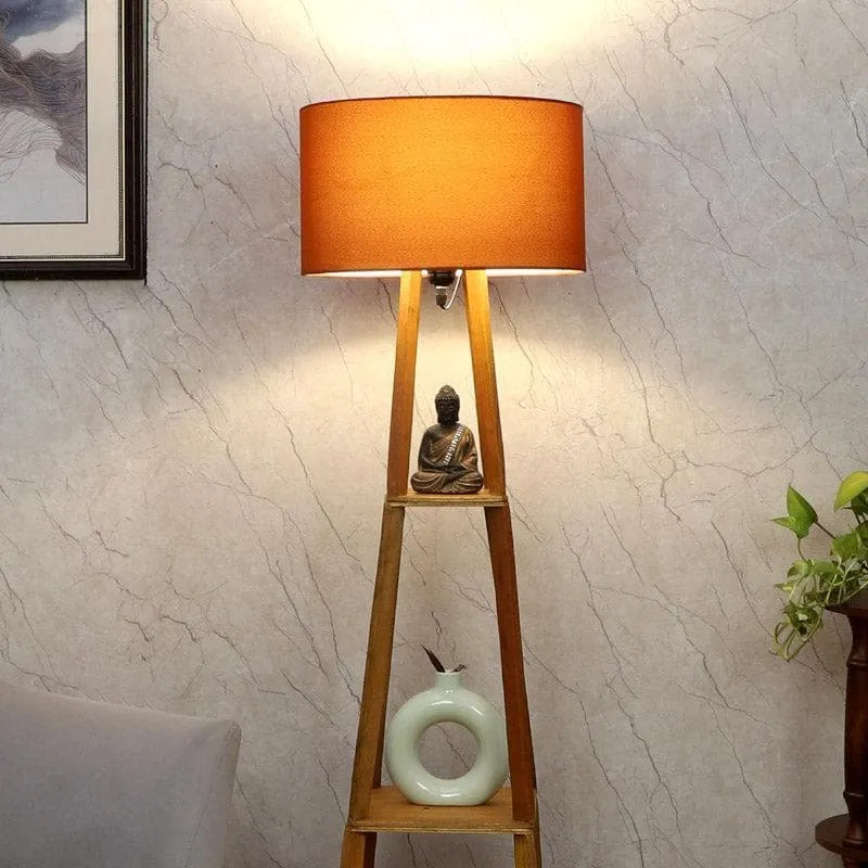 Blace Netima Floor Lamp With Shelf - Rust media 1