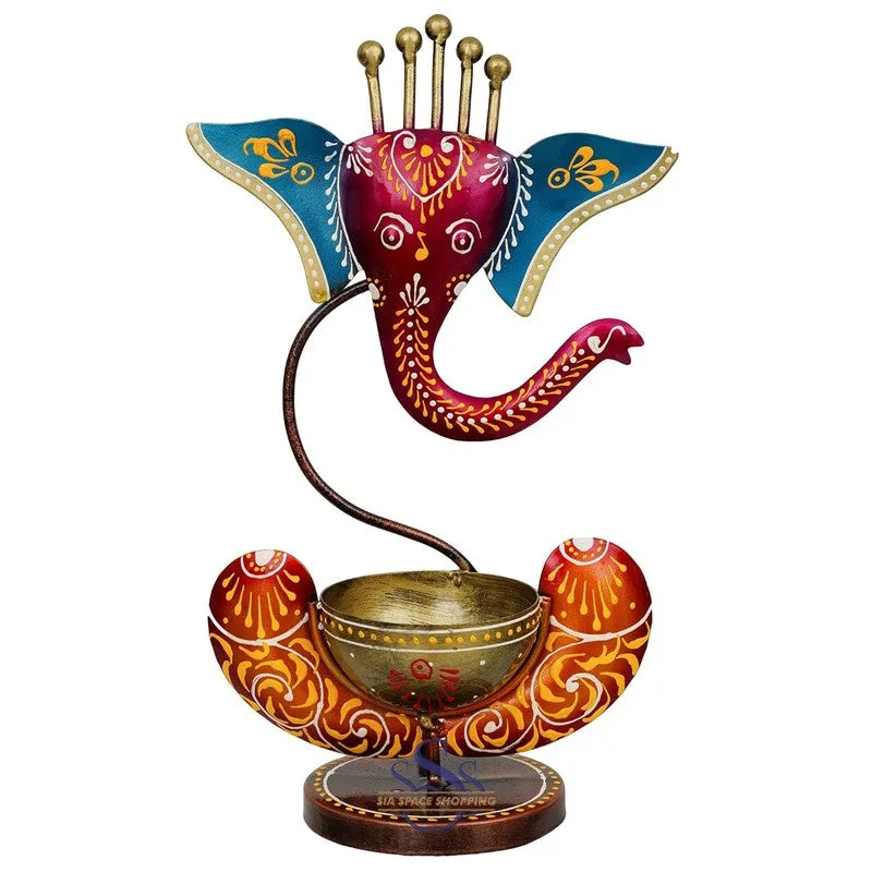 Aureum Glow Premium Candle Holder - Brown,Blue media 3