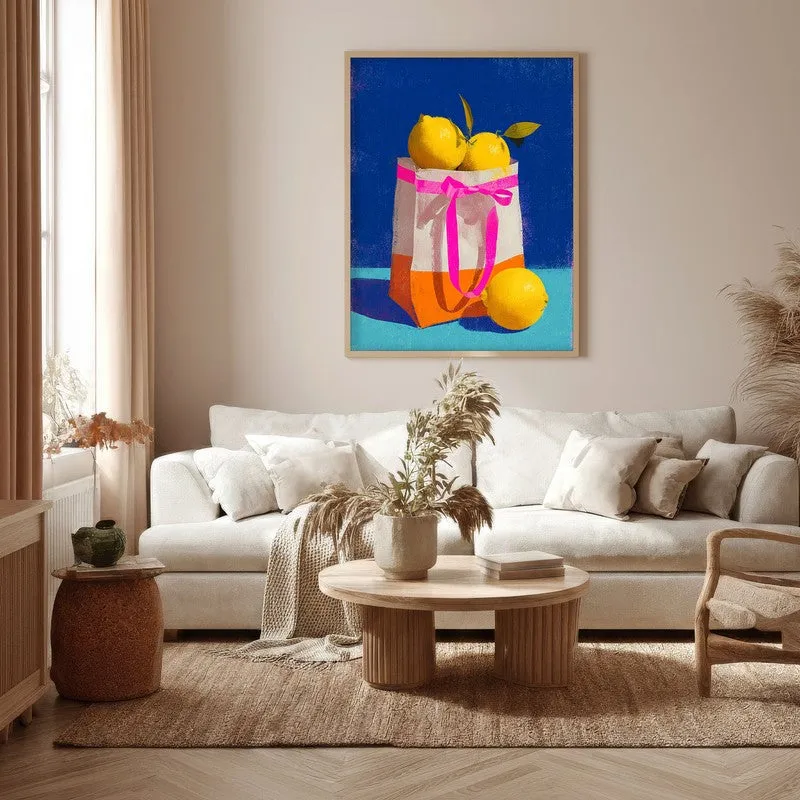 Juicy Lemonade Canvas Wall Painting - Brown Frame media 5