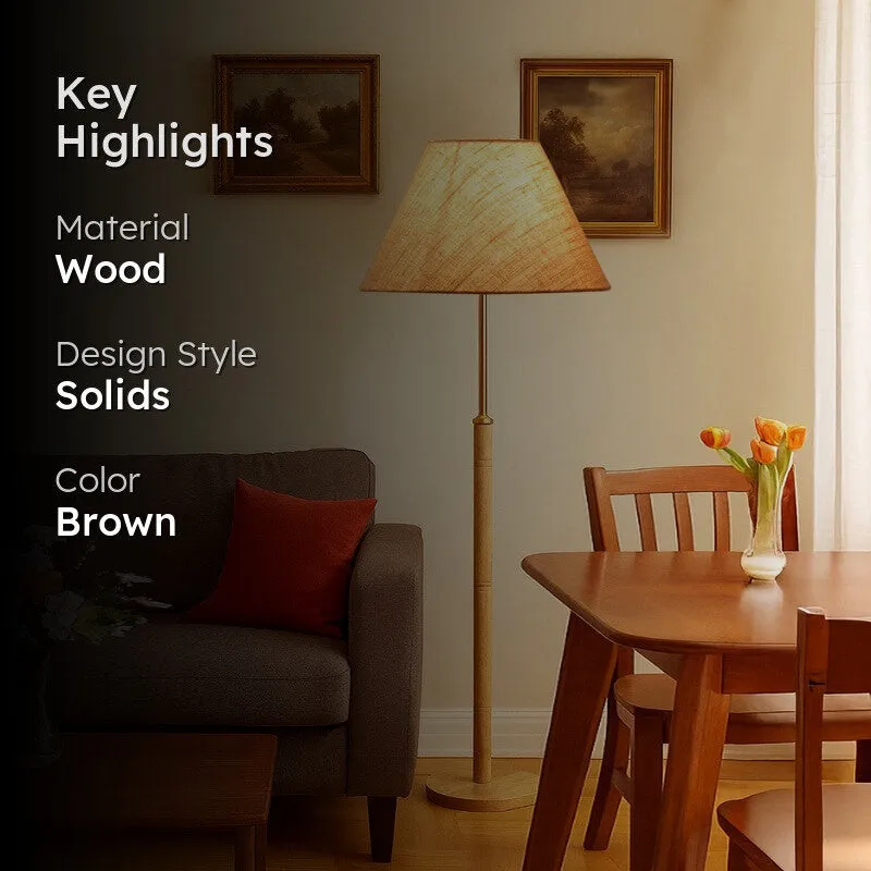 Earth Tone Wooden Floor Lamp - Brown media 2