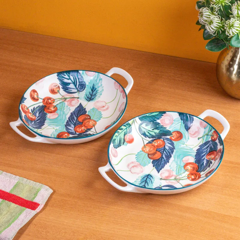 Floral Charm Porcelain Platter - Set Of Two media 1