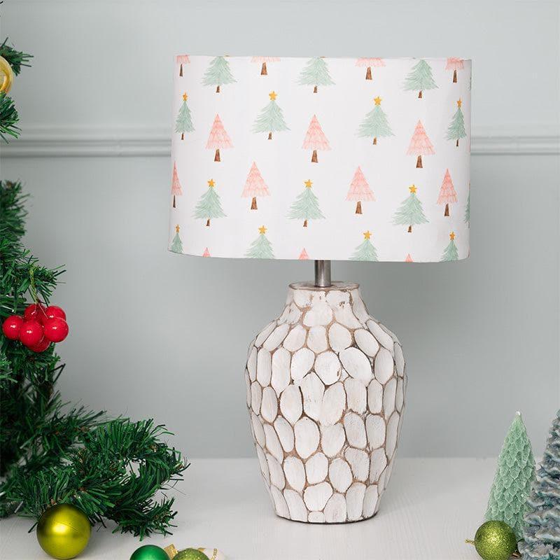 Christmas Conifer Yvie Fabric Table Lamp - White media 3
