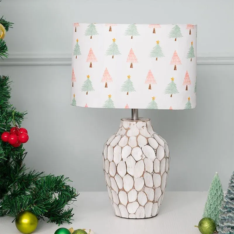 Christmas Conifer Yvie Fabric Table Lamp - White media 3