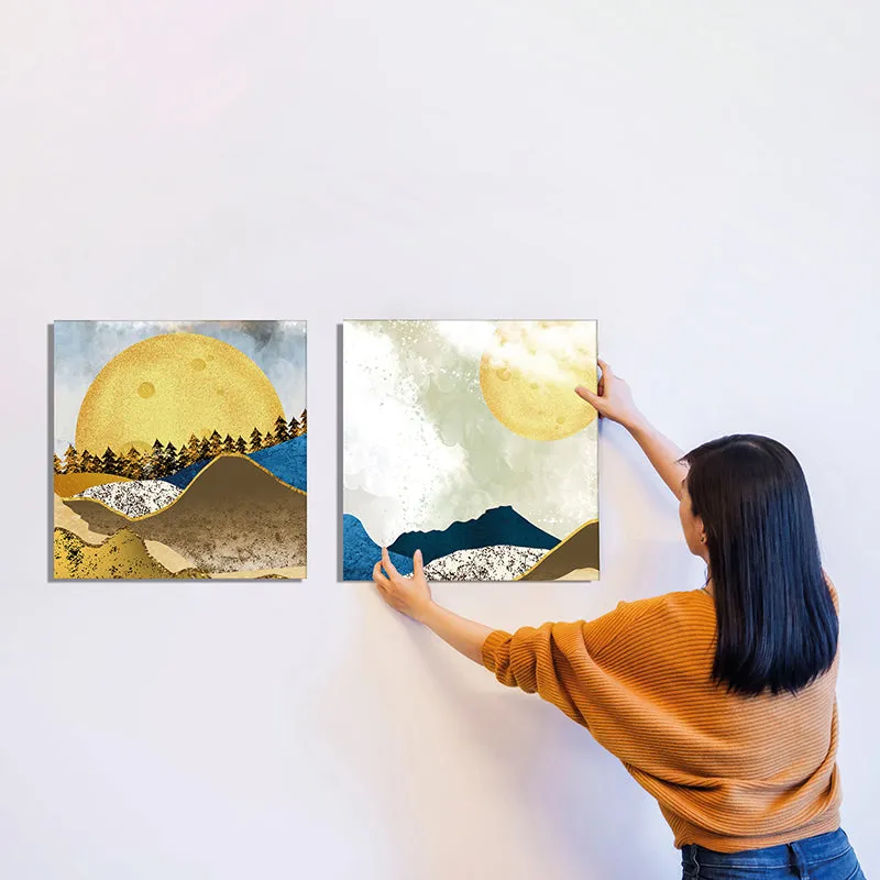 Over The Hills Canvas Wall Art - Set Of Two media 6
