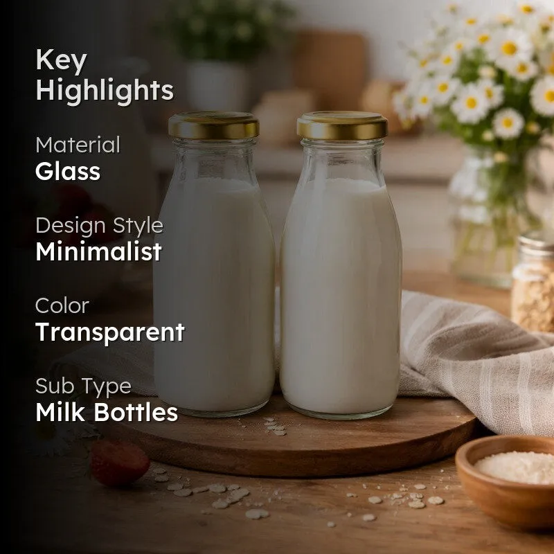 Elegant Transparent Glass Bottle (500 mL Each) - Set Of Two media 2