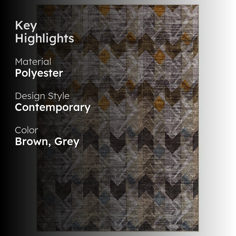 Stella Geometric Carpet - Brown media 2