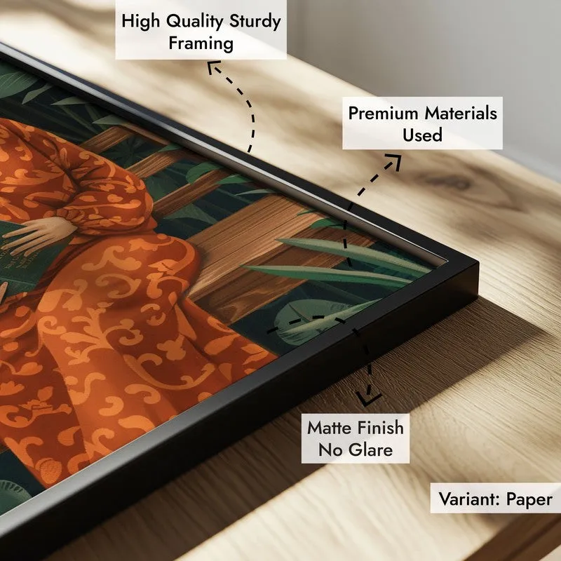 Story In Savanna Canvas Wall Painting - Black Frame media 6