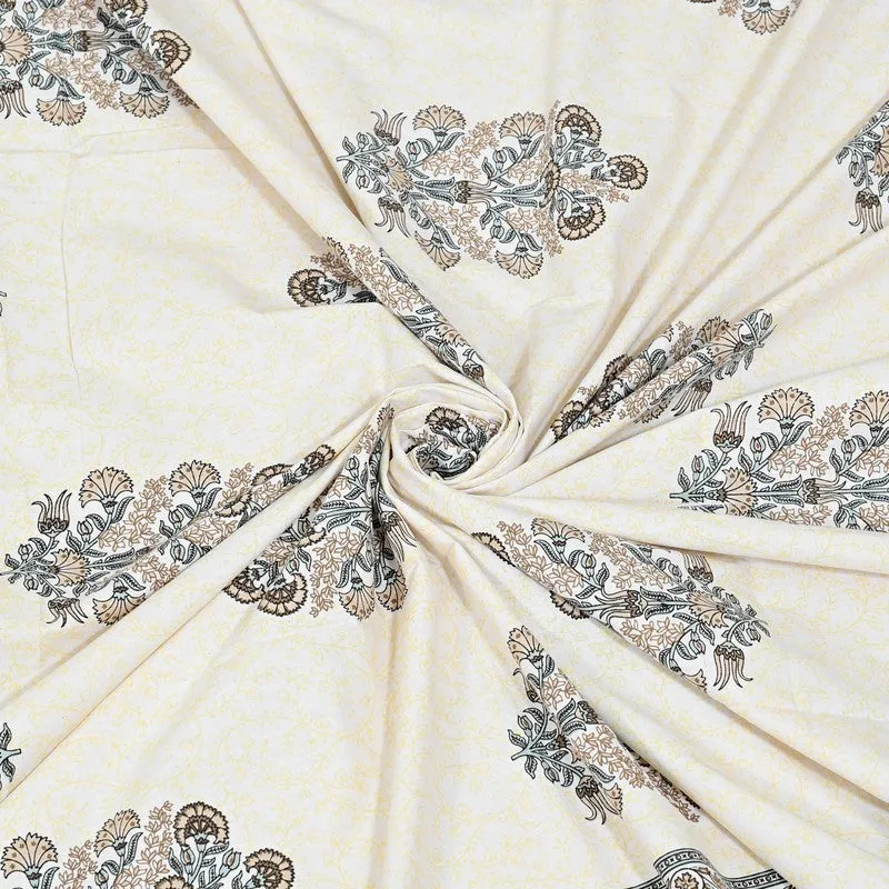 Softella Ethnic Cotton Bedsheet (Brown) - 240 TC media 8