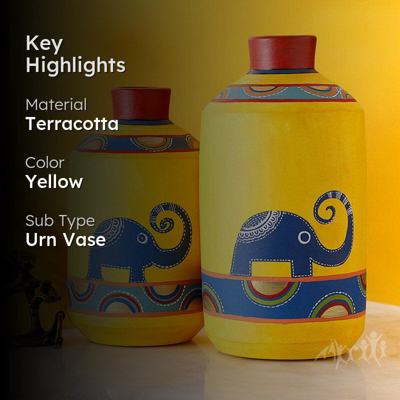 Hana Madhubani Vase - Two Piece Set media 2