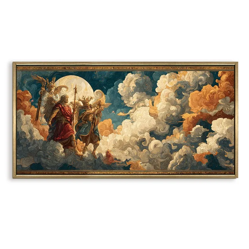 Billowing Clouds Canvas Wall Painting With Frame media 3