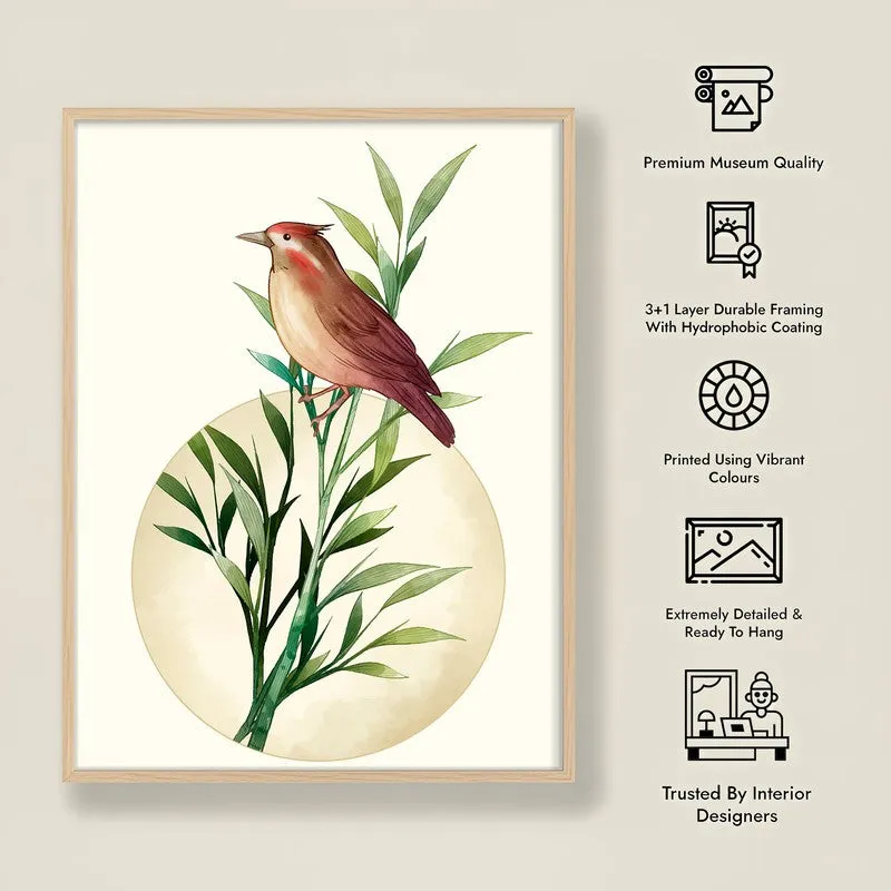 Fern & Feather Botanical Archival Paper Wall Art - Natural Brown Frame media 8