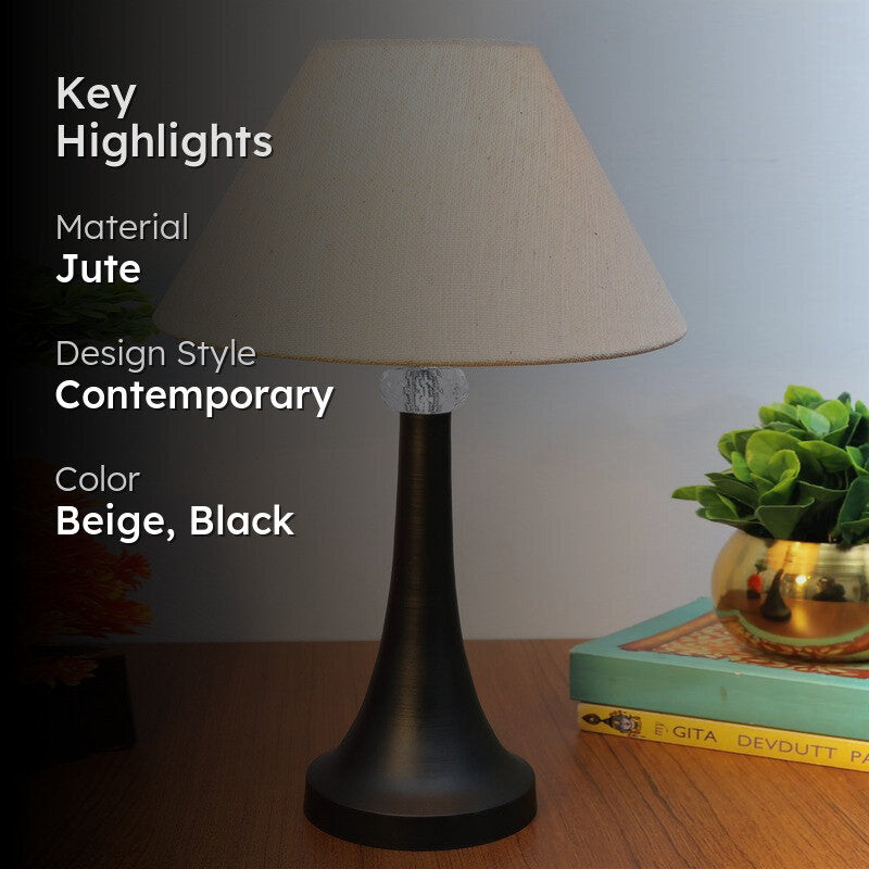 Knox Jute Table Lamp - Beige,Black media 2
