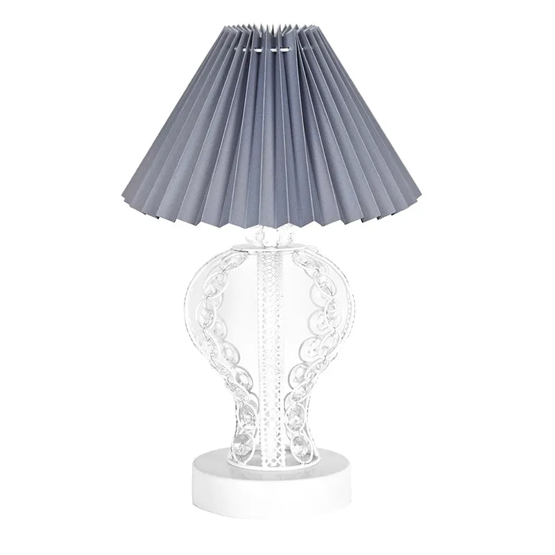 Irelle French Pleat Metal Table Lamp - Grey,White media 4