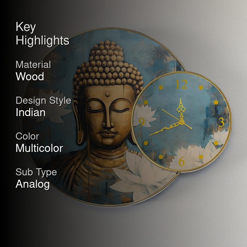 Buddha Kamala Analog Clock media 2