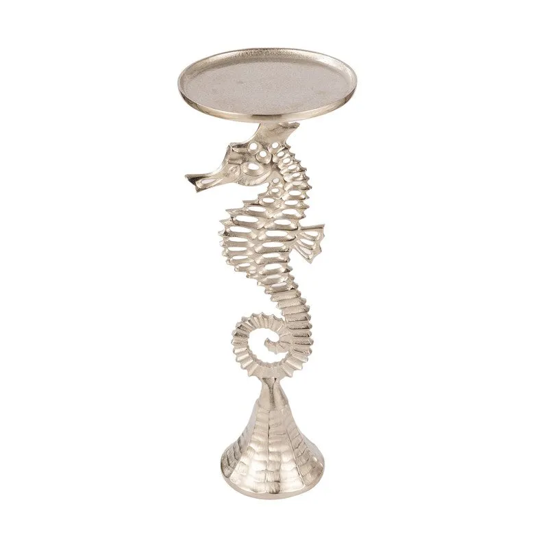 Seahorse Sculpt Aluminum Side Table - Silver media 4