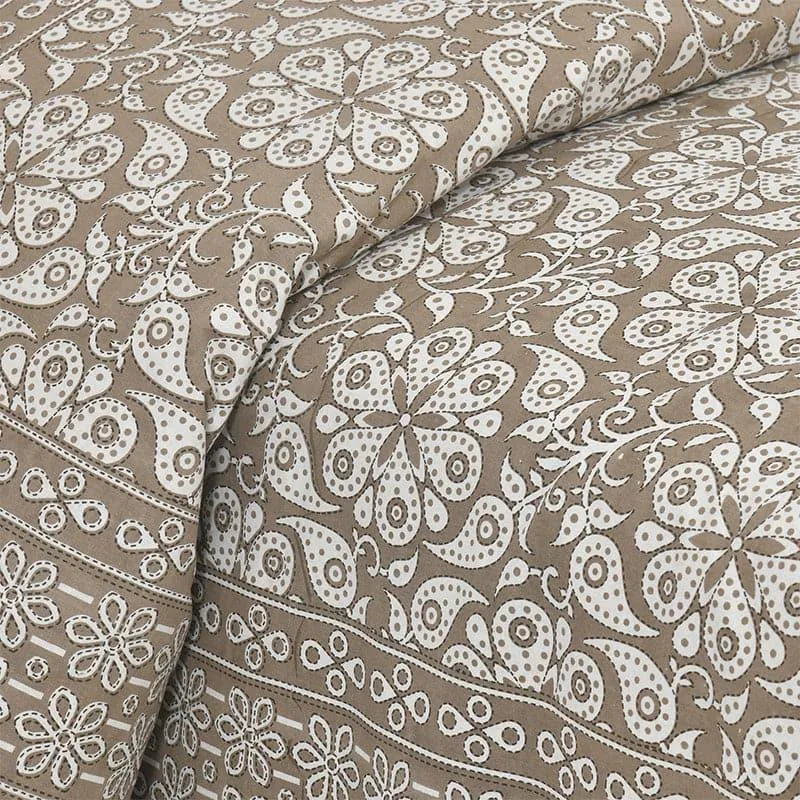 Seina Floral Cotton Bedsheet (Flint) - 160 TC media 3