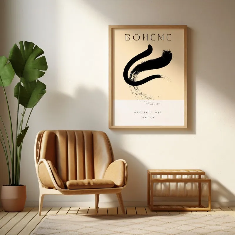 Gestural Calm Canvas Wall Painting With Brown Frame media 6